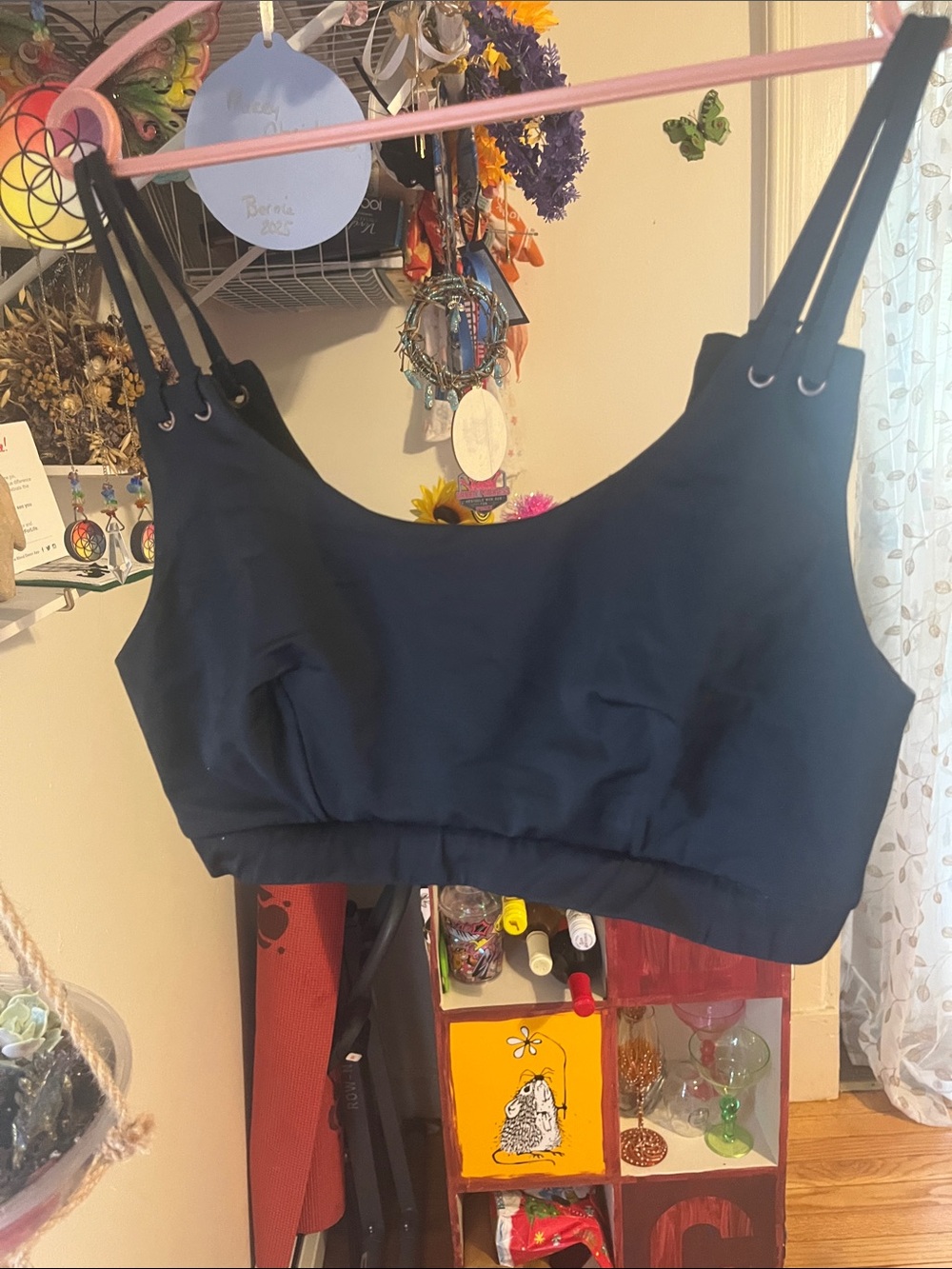 ASOS Black Double-Strap Swim Top
